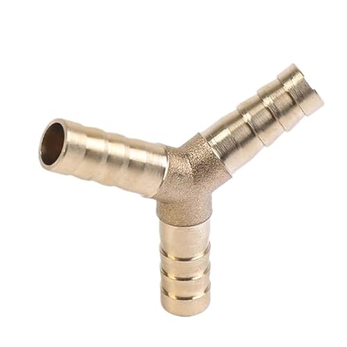 IkErna 1 Stück Messing-Rohrverschraubung, Gerader Winkel, T-Y-X-Form, 2-, 3-, 4-Wege-Verbinder Für 6 Mm Bis 19 Mm, 8 Mm, 10 Mm, 14 Mm, 16 Mm, 4 Mm Kupfer-Wasserrohr/Y 3 Way/19Mm Barb von IkErna
