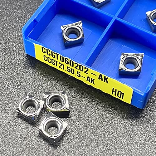 IkErna 10Pcs Tungsten Carbide Insert Ccgt060202/Ccgt060204/Ccgt060208/Ccgt09T302/Ccgt09T304/Ccgt09T308/Ccgt120402 Ak H01 Aluminum Turning Tool/Ccgt060204 Ak H01 IkErna 10Pcs Tungsten Carbide Insert Ccgt060202/Ccgt060204/Ccgt060208/Ccgt09T302/Ccgt09T304/Ccgt09T308/Ccgt120402 Ak H01 Aluminum Turning Tool/Ccgt060204 Ak H01 von IkErna