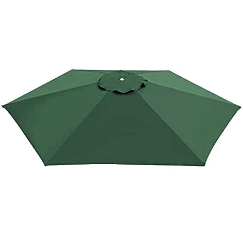 IkErna Φ270Cm/Φ300Cm Umbrella Canopy Parasol Replacement Top, 8-Ribs or 6-Ribs Umbrella Frame, round Umbrella Cloth Replacement Canopy Cover/Green/300Cm/6-Ribs von IkErna