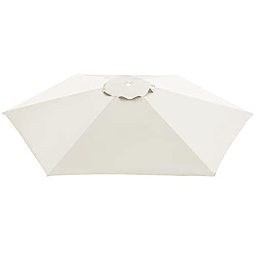 IkErna Φ270Cm/Φ300Cm Umbrella Canopy Parasol Replacement Top, 8-Ribs or 6-Ribs Umbrella Frame, round Umbrella Cloth Replacement Canopy Cover/Off White/270Cm/6-Ribs von IkErna