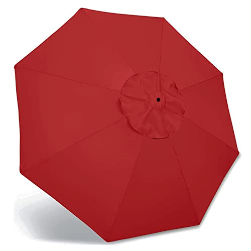 IkErna 270Cm | 300Cm Umbrella Cloth Replacement Canopy, 6Ribs | 8Ribs Replacement Umbrella Top Canopy, Waterproof Polyester Cloth/Red/300Cm (8-Ribs) von IkErna