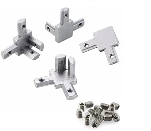 IkErna 4 Set Silver All Series 3-Way End Corner Bracket Connector With Screws,For Standard T Slot Aluminum Extrusion/4 Set Sier-4040 von IkErna