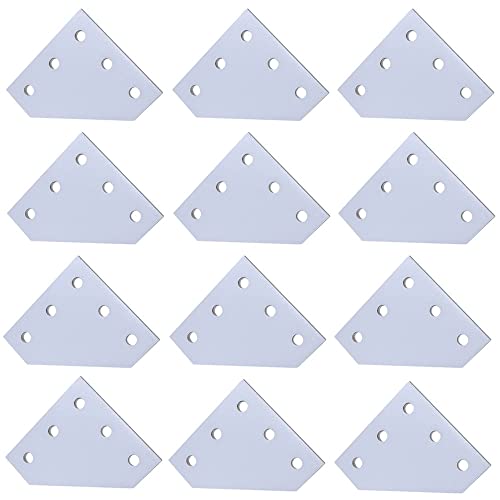 IkErna 5 Hole 90 Degree Joint Board Plate Corner Angle Bracket Connection Joint Strip,For 2020 Aluminum Profile 3D Printere/White * 12Pcs von IkErna