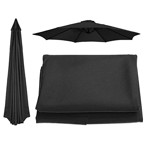 IkErna 6-Ribs | 8-Ribs Umbrella Canopy Replacement Cover Umbrella Cloth, Replacement Umbrella Top Canopy 270Cm | 300Cm/Black/300Cm (6-Ribs) von IkErna