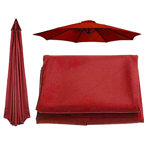 IkErna 6-Ribs | 8-Ribs Umbrella Canopy Replacement Cover Umbrella Cloth, Replacement Umbrella Top Canopy 270Cm | 300Cm/Red/300Cm (6-Ribs) von IkErna