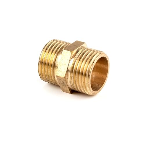 IkErna Messing-Kupfer-Schlauchverschraubung Sechskantkupplung Schnellverbinder Außengewinde/Innengewinde 1/8" 1/4" 3/8" 1/2" 3/4" Bsp/Male Thread/3/8" von IkErna