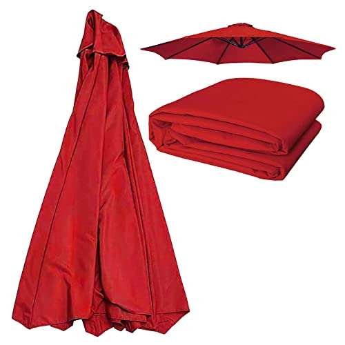 IkErna Open-Air Parasol Canopy Replacement Umbrella Cloth 270Cm/300Cm,6-Ribs/8-Ribs Rechange Umbrella Top Canopy Waterproof/Red/300Cm/6Ribs von IkErna