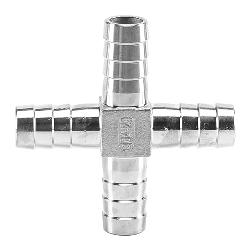 IkErna Schlauchverschraubung Edelsta304, Schlauchverschraubung 6 Mm, 8 Mm, 10 Mm, 12 Mm, T-Typ, Y-Typ, Pagodenverschraubung, 1 Stück/Cross/25Mm von IkErna