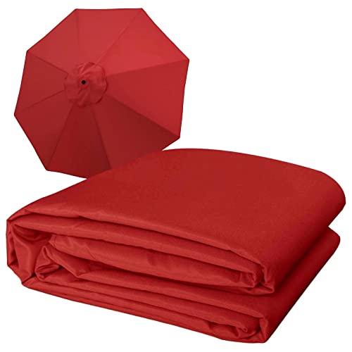 IkErna Umbrella Replacement Canopy Cover 270Cm|300Cm,6Ribs|8Ribs Polyester Fabric Waterproof Tear Resistant/Wine Red/300Cm-6Ribs von IkErna