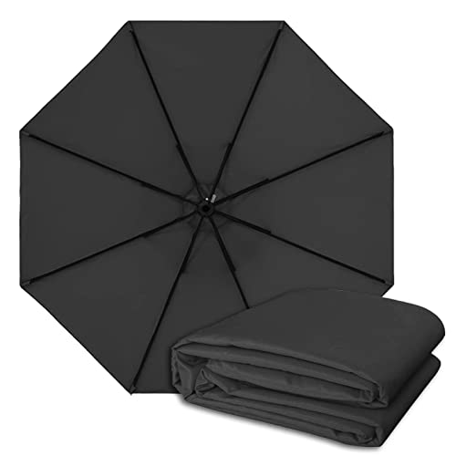 IkErna Waterproof Umbrella Canopy Replacement Cloth 270Cm/300Cm-6Ribs, 270Cm/300Cm-8Ribs Replacement Parasol Cover Top/Black/270Cm/8-Ribs von IkErna
