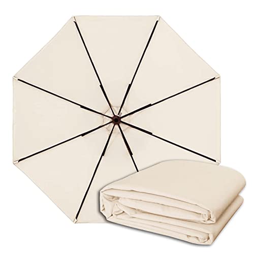 IkErna Waterproof Umbrella Canopy Replacement Cloth 270Cm/300Cm-6Ribs, 270Cm/300Cm-8Ribs Replacement Parasol Cover Top/Off White/300Cm/8-Ribs von IkErna