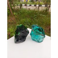 2 Stück // 2, 1 Kgs Mix Farbe Andara Kristall Türkis Mit Dunkelgrün Monatomic Für Die Heilung von IkaAndaraCrystal