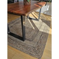 Rechteckiger Teppich Aus Raffia in Handarbeit Geflochten, Reine Naturfasern, Bast Teppich, 160 X 200cm, Verschiedene Modelle Und Farben von IkalaMR