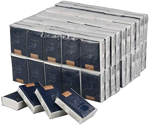 Ikando 4-Lagige Mini Kosmetiktücher Taschentücher Papier Papiertücher, 6 Blatt pro Packung, 150 Packung von Ikando