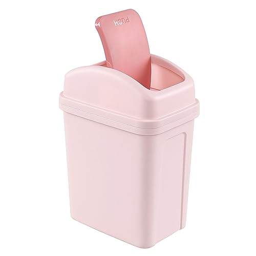 Ikando 7L Kleiner Schwingdeckel Mülleimer Mülleimer Papierkorb Papierkorb 1 Pack Pink von Ikando