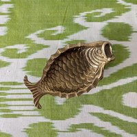 Vintage Fischschale Messing Aschenbecher Schmuckschale Seifenschale Mid Century von Ikatisart