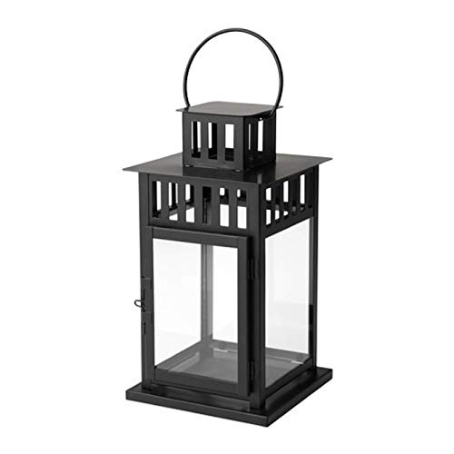 IKEA Borrby Laterne für Blockkerzen, schwarz, Innen/Außen, schwarz, 101.561.09, Größe 27,9 cm von Ikea