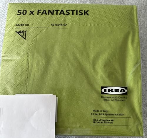 IKEA FANTASTISK Papierservietten, mittelgrün, 50 Stück, 40 x 40 cm von Ikea