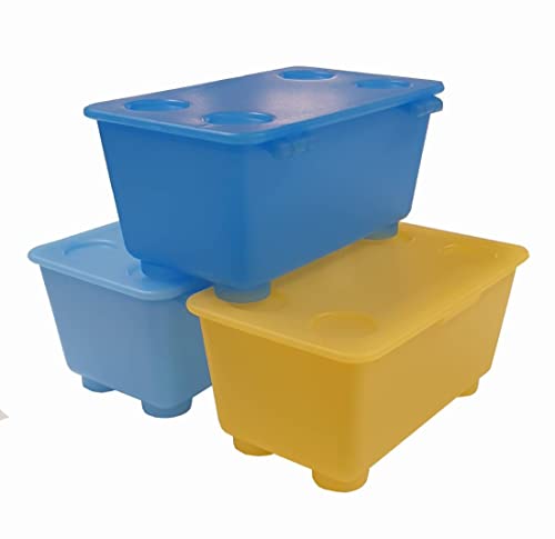 GLIS -Box mit Deckel weiß/hellgrün blau / 3 Stück - 17x10 cm von Ikea