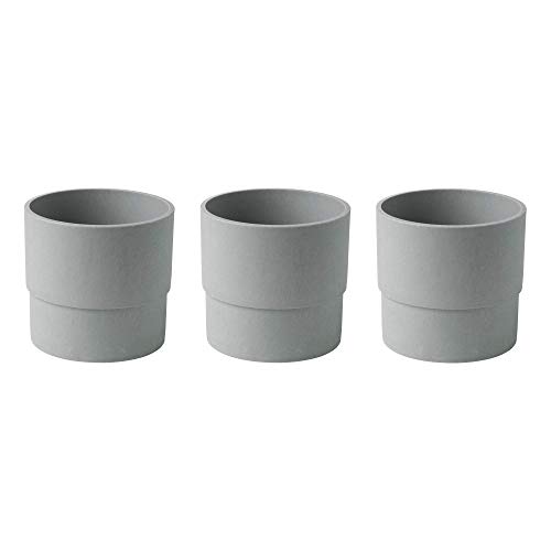 IKEA NYPON Blumentopf für drinnen und draußen, Kunststoff, 12 cm, Grau, 3 Stück von IKEA