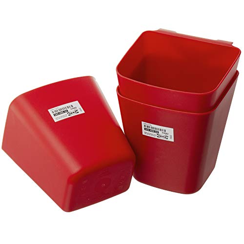 IKEA SUNNERSTA Küchenbehälter zum Aufhängen, Rot, 12 x 11 cm, 3 Stück von Ikea