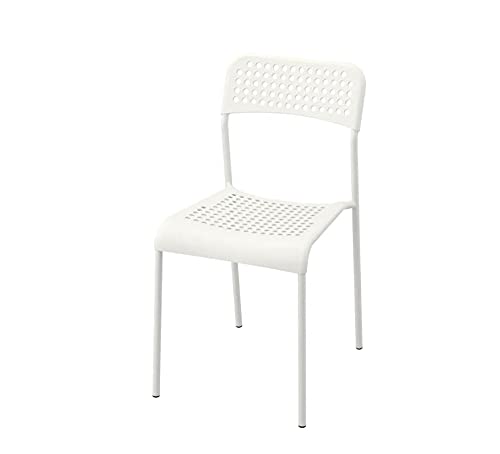IKEA Stapelstuhl "ADDE" Stuhl aus Kunststoff mit Stahlgestell - STAPELBAR (weiß) von IKEA