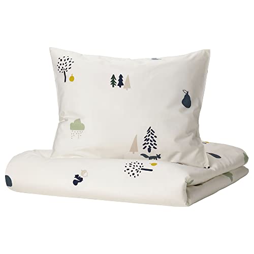 Ikea BARNDRÖM Bettbezug und Kissenbezug 150x200/50x60 cm Waldtier Muster mehrfarbig von Ikea