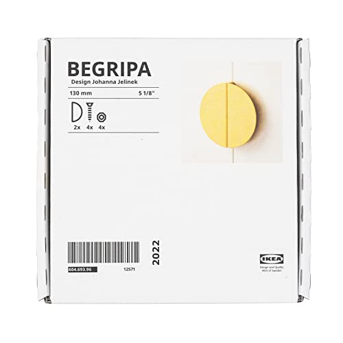Ikea BEGRIPA Griffe, gelb, halbrund, 130 mm, 604.693.96 - 2 Stück von Ikea