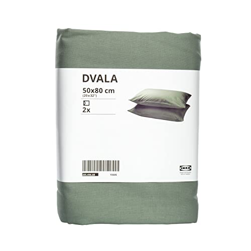 Ikea DVALA 2er Pack Kissenbezüge, grau-grün, 50 x 80 cm, 100% Baumwolle, 205.496.68 von Ikea