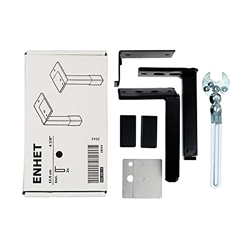 Ikea ENHET Beine für F-Kabinett, schwarz, 12,5 cm, 904.490.19 – 2 Stück von Ikea