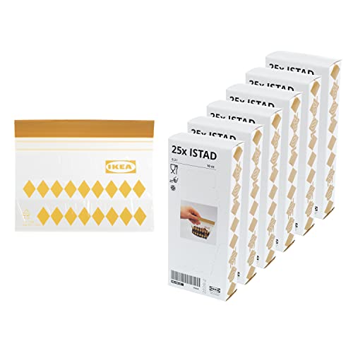 Ikea ISTAD Kleine wiederverwendbare Lebensmittelbeutel mit Doppelverschluss, 0,3 Liter/10 oz, Gold Diamond - Set mit 150 Beuteln von Ikea