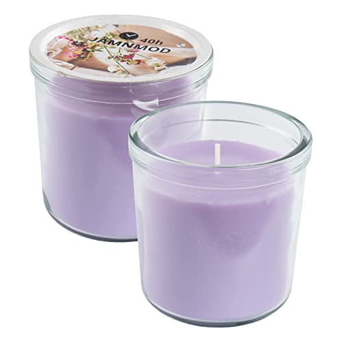 Ikea JAMNMOD Light Purple Duftkerzen im Glas, Sweet Pea & Lila, je 40 Stunden – 2 Stück von Ikea