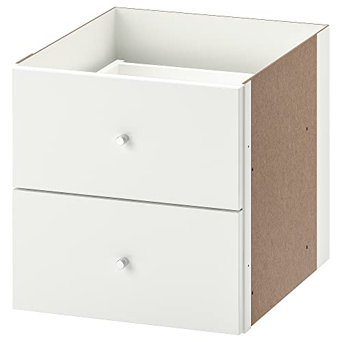Ikea KALLAX Einsatz mit 2 Schubladen, 33x33 cm, Hochglanz weiß von Ikea