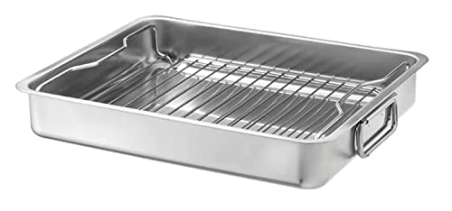 IKEA 9789178905638 KONCIS Bräter mit Grillrost, Edelstahl (1, 16x13), Grau von IKEA