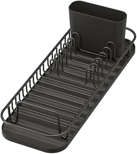 IKEA Abtropfgestell, LILLHAVET Multifunktional, Anthrazit, 17,4 x 47,8 x 14 cm, rostbeständig, passt über Spüle, kompatibel mit verschiedenen Geschirrarten von IKEA
