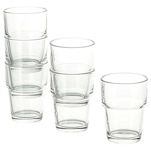 IKEA REKO, Klarglas-6-er Set-Stapelbar-170 ml-9 cm hoch-Spülmaschinenfest, Glas, Transparant, 6 Stück (1er Pack), 6 von IKEA