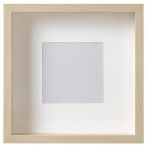 Ikea SANNAHED Tiefer 3D-Box, quadratisch, Fotorahmen, helles Birkenholz, 25 x 25 cm (13 x 13 cm mit Matte), Wand/freistehend, 2er-Set von Ikea