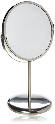 Ikea Trensum Kosmetikspiegel mit Ständer, doppelseitig, mit Vergrößerung, Rahmen aus rostfreiem Edelstahl von Ikea