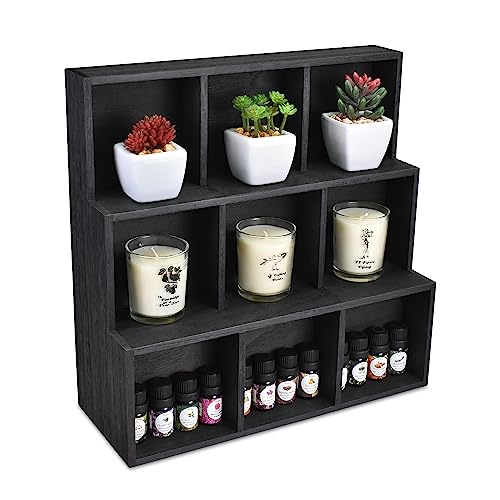 Ikee Design Holzregal mit mehreren Fächern, stilvoller Holzständer, Ausstellungsregal für Sammlerstücke, perfekt für Heimdekoration und Ladenausstellung, Schwarz Ikee Design Holzregal mit mehreren Fächern, stilvoller Holzständer, Ausstellungsregal für Sammlerstücke, perfekt für Heimdekoration und Ladenausstellung, Schwarz von Ikee Design