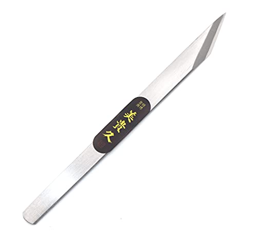 Japanisches Kiridashi Japanaich Messer Anreissmesser gerade Tischlerei Ebenholz handgeschmiedet in Japan – Rechtshänder (poliert, 12 mm) von Ikeuti
