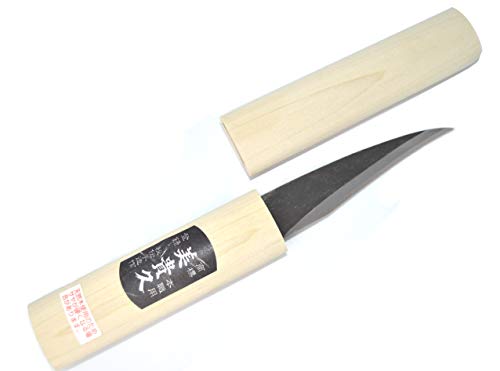 Kiridashi Japanisches Artsianmesser Kiridashi Scheuermesser gebogene Klinge Carbon – handgeschmiedet in Japan (schwarz) von Ikeuti