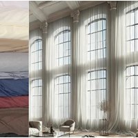 Extra Lange Schiere Voile Vorhänge | 2 Panels Für Hohe Decke 10 16 17 18 -24 Ft Farben, Nach Maß 110 Zoll Breit 2 Geschichte Drapieren Free Swatch von Ikiriska