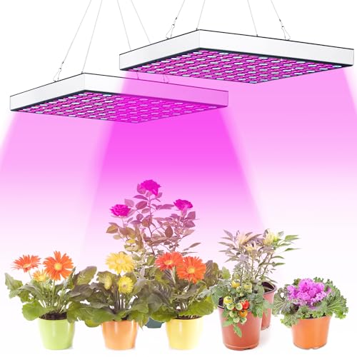 Ikodm 2X Pflanzenlampe LED Vollspektrum 15W 225LEDs Pflanzenlicht Pflanzenleuchte Wachstumslampe Grow Light für Zimmerpflanzen, Hydroponic, Indoor Seeding Veg Flower, Gemüse und Blumen von Ikodm