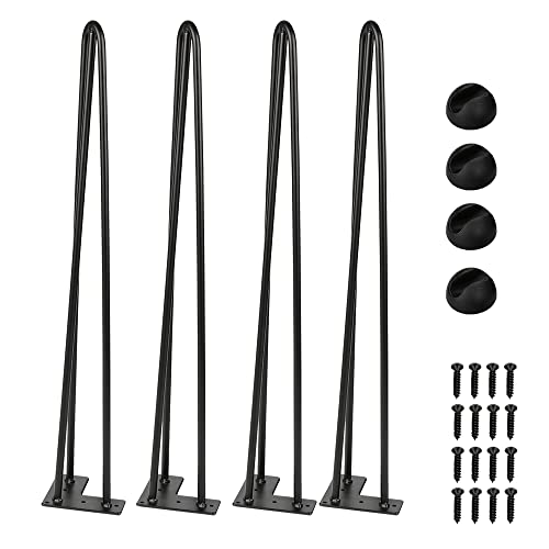 Ikodm 4er Set Haarnadel Tischbein, Hairpin Legs 72CM, möbelfüße Tischkufen Esstisch mit Dreifachstab Freie Bodenschoner und Schrauben Verfügbar in Höhe von 15cm-72cm von Ikodm