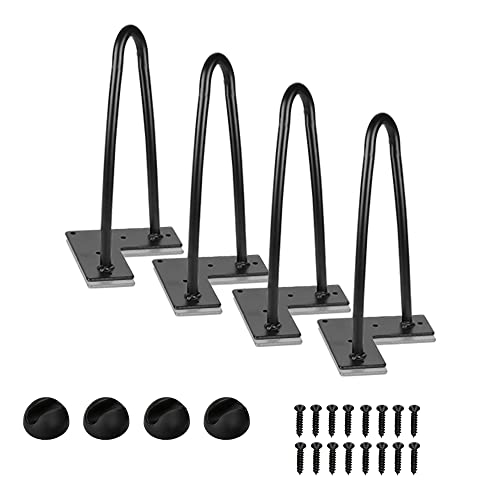 Ikodm 4er Set Hairpin Legs, 35cm Haarnadel Tischbeine Möbelfüße, Austauschbare Tisch &Schrank Beine Haarnadelbeine Tischgestell, mit Bodenschoner und Schrauben, Schrank, Nachttisch, Arbeitstisch von Ikodm