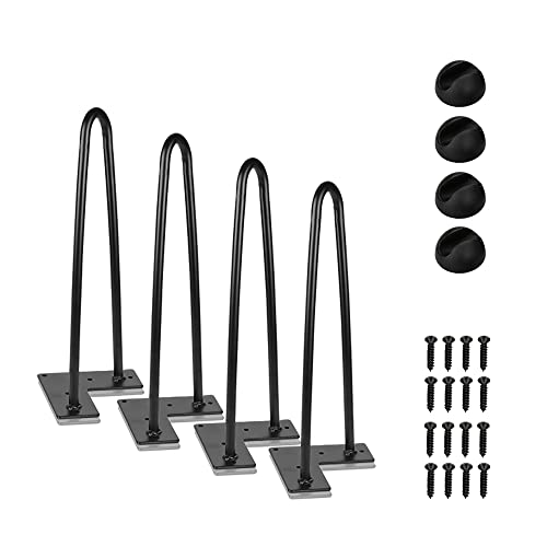 Ikodm 4er Set Hairpin Legs 61cm Möbelfüße, Austauschbare Tisch &Schrank Beine Haarnadelbeine möbelbeine Tischgestell, mit Bodenschoner und Schrauben Verfügbar in Höhe von 10cm-71cm von Ikodm
