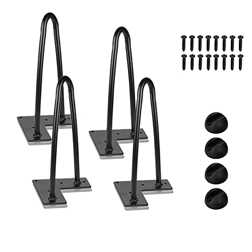 Ikodm 4er Set Tischbeine Hairpin Legs 20cm Möbelfüße, Austauschbare Tisch &Schrank Beine Haarnadelbeine Tischgestell, mit Bodenschoner und Schrauben Verfügbar in Höhe von 10cm-71cm von Ikodm