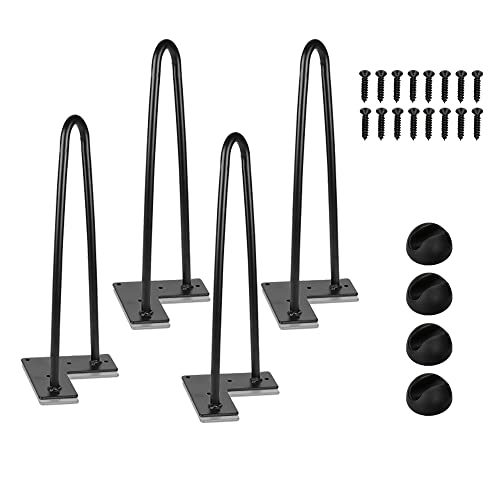 Ikodm 4er Set Tischbeine Metall Schwarz, Hairpin Legs 30cm Möbelfüße, Haarnadel Tischbein, Austauschbare Tisch &Schrank Beine Haarnadelbeine Tischgestell, möbelbeine Couchtisch Schreibtisch Esstisch von Ikodm