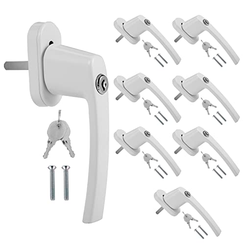 Ikodm 8X fenstergriff aluminiumlegierung, kindersicherung mit Schloss in Stiftlänge 35mm, abschließbar Sicherheitsfenstergriff, Fensterschloss gleichschließend mit Key, Fenstergriff Weiß Ikodm 8X fenstergriff aluminiumlegierung, kindersicherung mit Schloss in Stiftlänge 35mm, abschließbar Sicherheitsfenstergriff, Fensterschloss gleichschließend mit Key, Fenstergriff Weiß von Ikodm