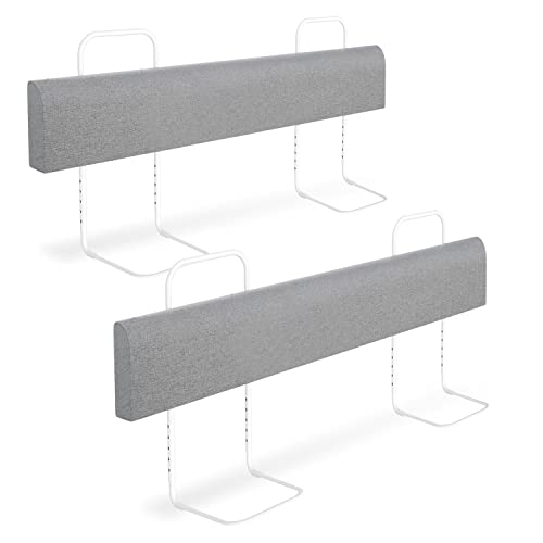 Ikodm Bettgitter rausfallschutz Bett 2X 150cm Bettschutzgitter für Kinder Höhenverstellbar Bettkantenschutz Verformbar Sicherheitsgeländer, Kinderbettgitter Boxspringbett Kinderbett,Grau, 9095-2 von Ikodm